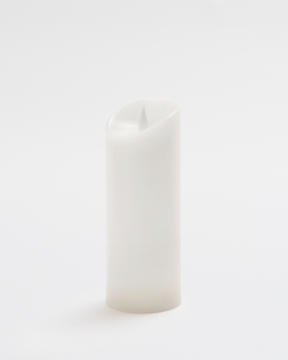Premium Flickering Flameless Pillar Candle White -  X-Large