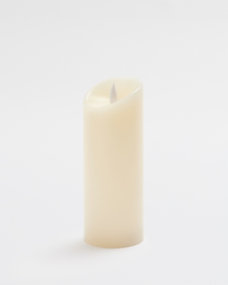 Premium Flickering Flameless Pillar Candle Ivory -  X-Large