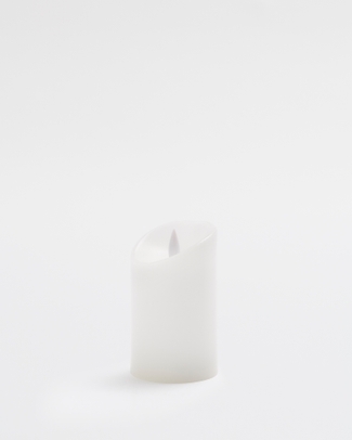 Premium Flickering Flameless Pillar Candle Ivory - Medium