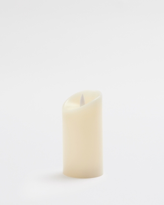 Premium Flickering Flameless Pillar Candle White - Large