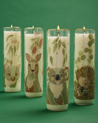 Echidna Glazed Chestnut Cathedral Candle 410g Australiana