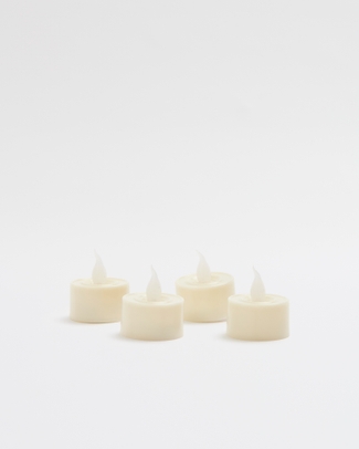 Premium Flickering Flameless Tealight Candle Ivory - 4pk