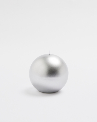Unscented Sphere Candle Silver - XMAS Celebration