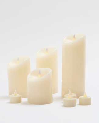 Premium Flickering Flameless Tealight Candle Ivory - 4pk