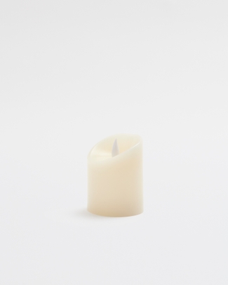 Premium Flickering Flameless Pillar Candle Ivory - Small