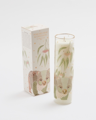Wombat Poached Pear & Cinnamon Cathedral Candle 410g Australiana