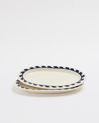 Blue Tide Oval Platter 35cm Dinner Club