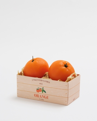 Orange 2pk Small Unscented Candle