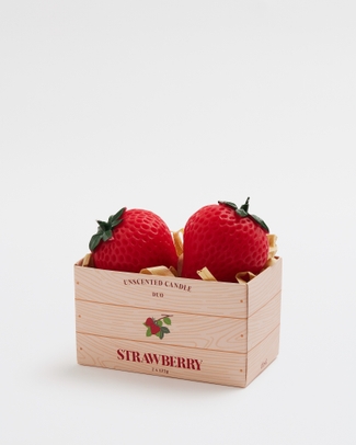 Strawberry 2pk Small Unscented Candle