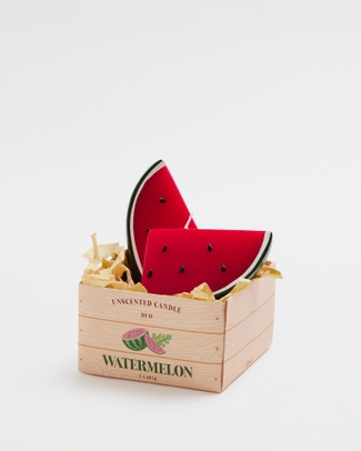 Watermelon 2pk Small Unscented Candle